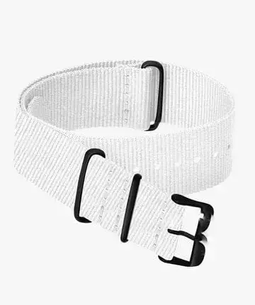 24mm White Nylon Strap