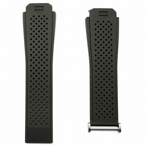 Perforated black rubber compatible strap 1FT6076 TAG Heuer Connected Modular 45