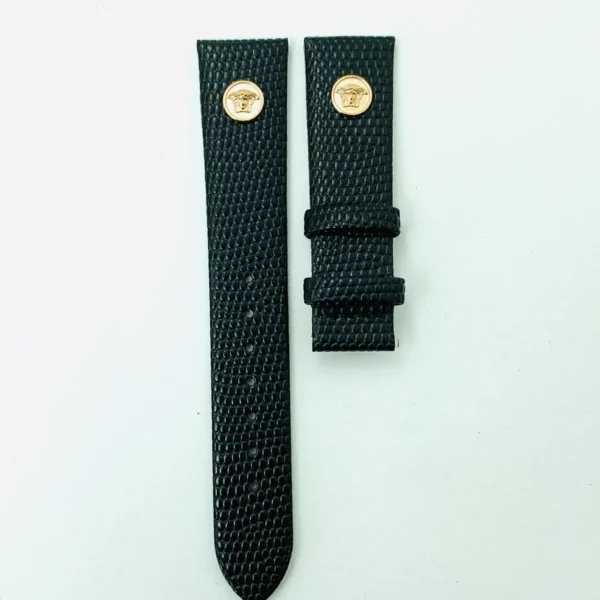 VERSACE Strap , P87Q , VANITY , BLACK with RGP MEDUSA STUDS, Compatible