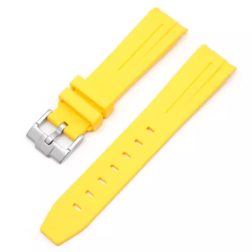 Colorful Silicone Rubber Watch Band yellow  Strap for Omega X Compatible Swatch Mission to Neptune