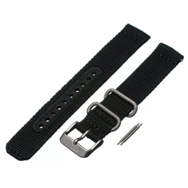 Seiko Strap SNK809 7S26-02J0 18mm Black Nylon Fabric Compatible